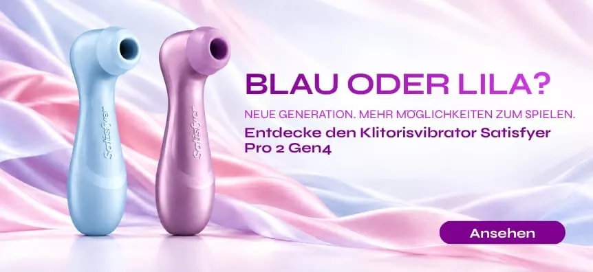 Blau oder Violett? Entdecke die neuen Satisfyer Pro 2 Gen4 Klitorisstimulatoren bei Desirel.ch | Sexshop Schweiz Desirel.ch