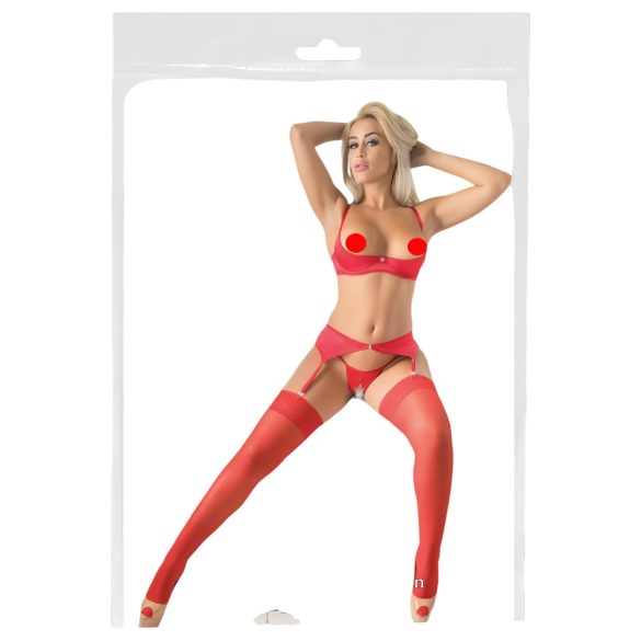 Cottelli - Rote Spitzenstrümpfe - 5/XL