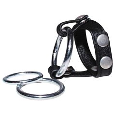 Bad Kitty - Leder Hoden- und Penisring (schwarz)