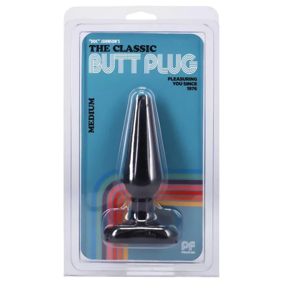 Doc Johnson Analplug - klassisch, mittel (schwarz)