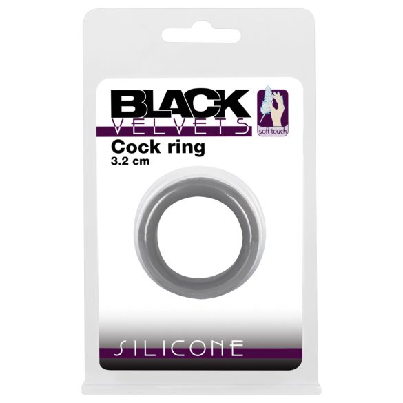 Black Velvet - dickwandiger Penisring (3,2 cm) - schwarz