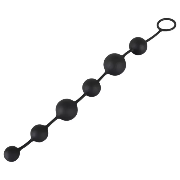 Black Velvet - 6-kugelige Analdildo (schwarz)