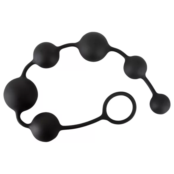 Black Velvet - 6-kugelige Analdildo (schwarz)