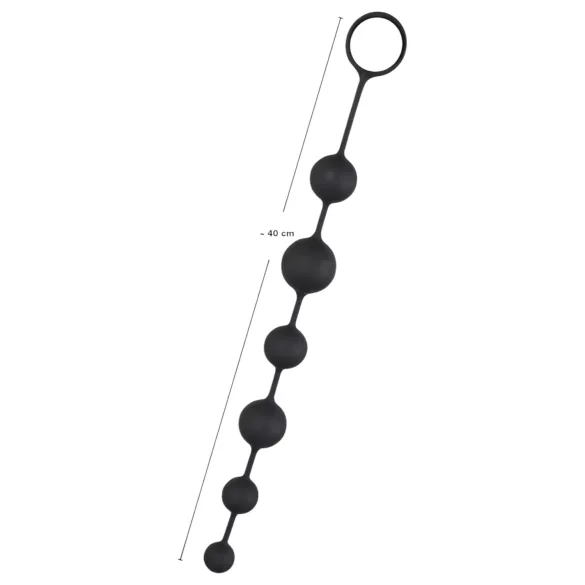 Black Velvet - 6-kugelige Analdildo (schwarz)