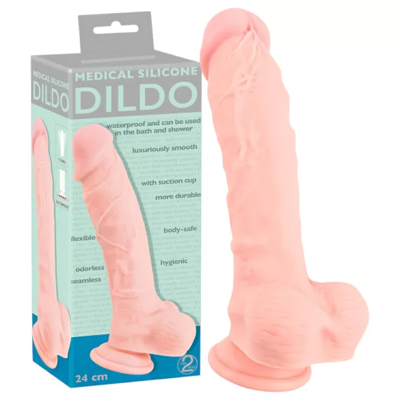 You2Toys - Medical - Dildo aus medizinischem Silikon (24 cm, natur)