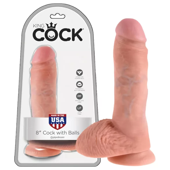 King Cock 8 Haltungsdildo (20 cm) - naturfarben
