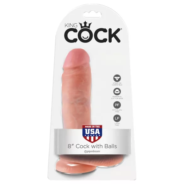 King Cock 8 Haltungsdildo (20 cm) - naturfarben