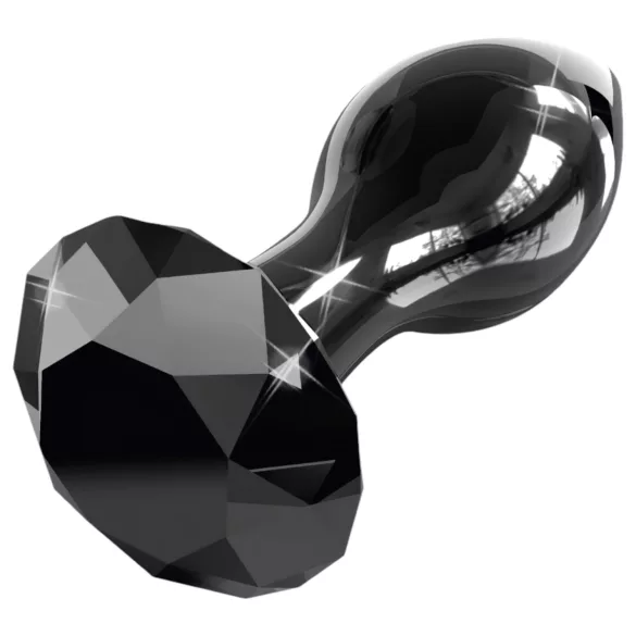 Icicles No. 78 - Kegelförmiger Glas Analplug (schwarz)