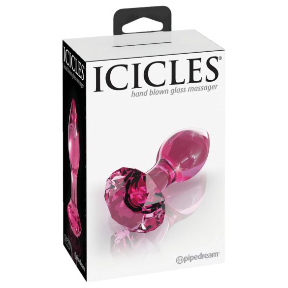 Icicles No. 79 - Kegelförmiger Glas-Plug (pink)