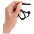 Penisplug - Silikon Eichelring mit hohlem Dilator (schwarz)