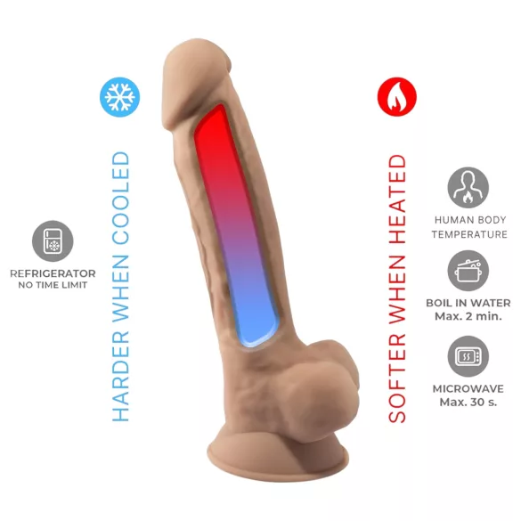 Silexd 7 - Saugnapf-Dildo - 17,5 cm (natur)