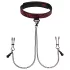 Fifty Shades of Grey - Halsband & Nippelklemmen (schwarz-rot)