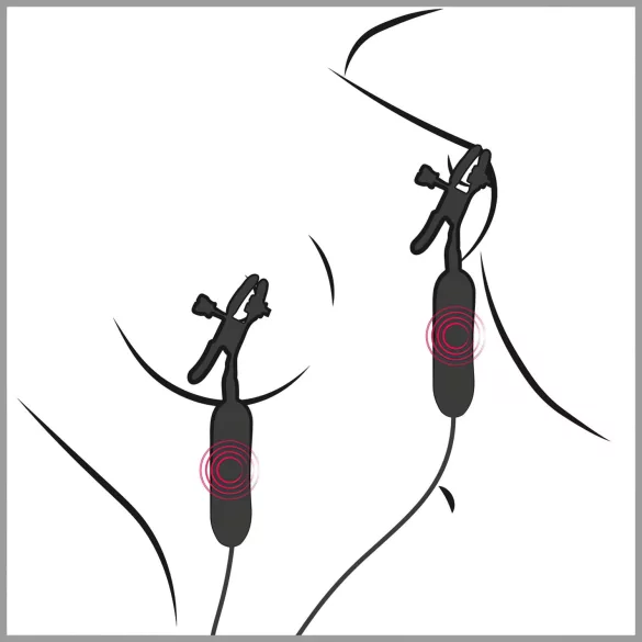 Fetisch - Vibrierende Nippelklammern (schwarz)