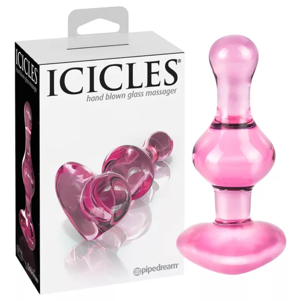 Icicles No. 75 - Herz-Glas-Analplug (pink)