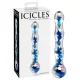 Icicles Nr. 08 - welliger, doppelseitiger Glasdildo (klar-blau)