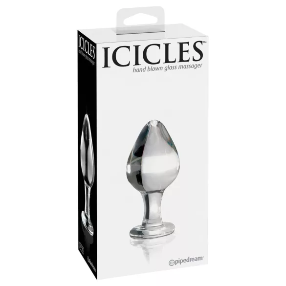 Icicles No. 25 - konischer, gläserner Analplug (transparent)