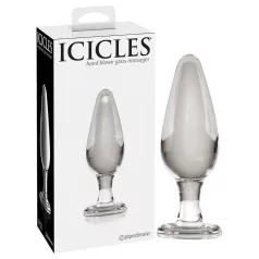 Icicles Nr. 26 - konischer Analdildo aus Glas (transparent)