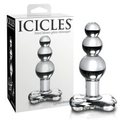   Icicles No. 47 - dreifach-perlen, Glas Analplug (transparent)