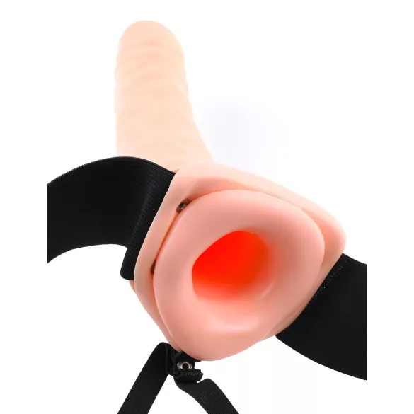 Strap-On 8 - anlegbarer, hohler Vibrator (natur)