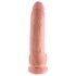 King Cock 9 - großer Saugnapf-Dildo mit Hoden (23cm) - natur