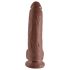 King Cock 9 - großer Saugnapf-Dildo mit Hoden (23cm) - braun