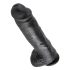 King Cock 11 - großer, haftender Dildo mit Hoden (28cm) - schwarz