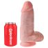 King Cock 9 Chubby - Saugnapf-Dildo mit Hoden (23cm) - natur