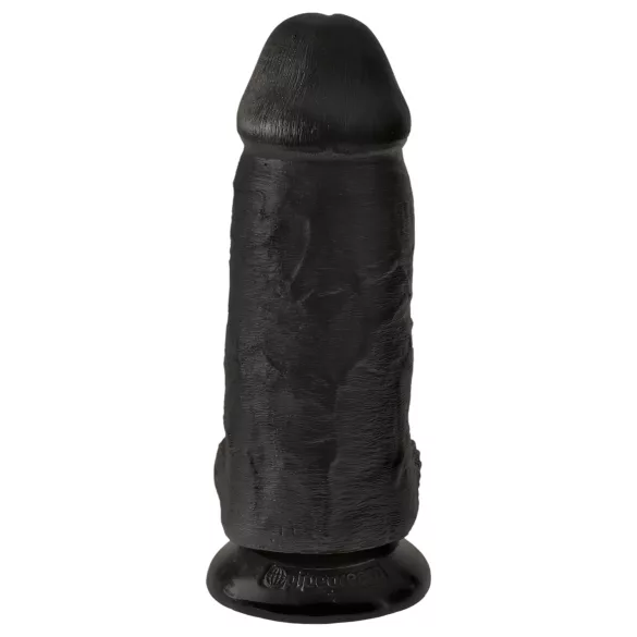 King Cock 9 Chubby - Saugnapf-Dildo mit Hoden (23cm) - schwarz