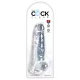 King Cock Clear 8 - Haftender, hodenförmiger Dildo (20cm)