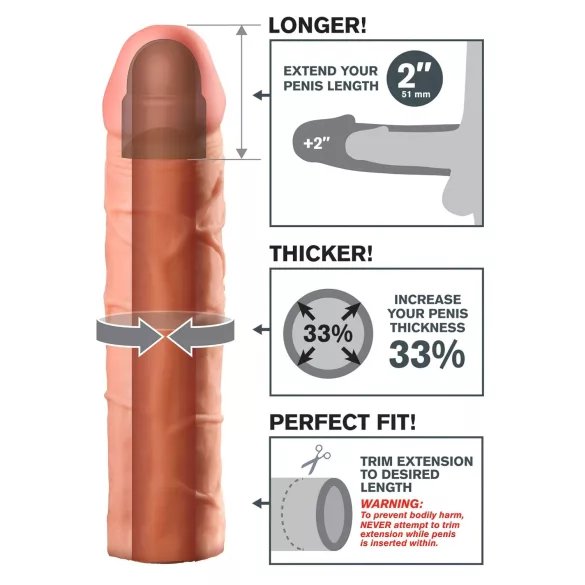 Pipedream - X-TENSION Perfect 2 - naturgetreuer Penismantel (20,3 cm, natur)