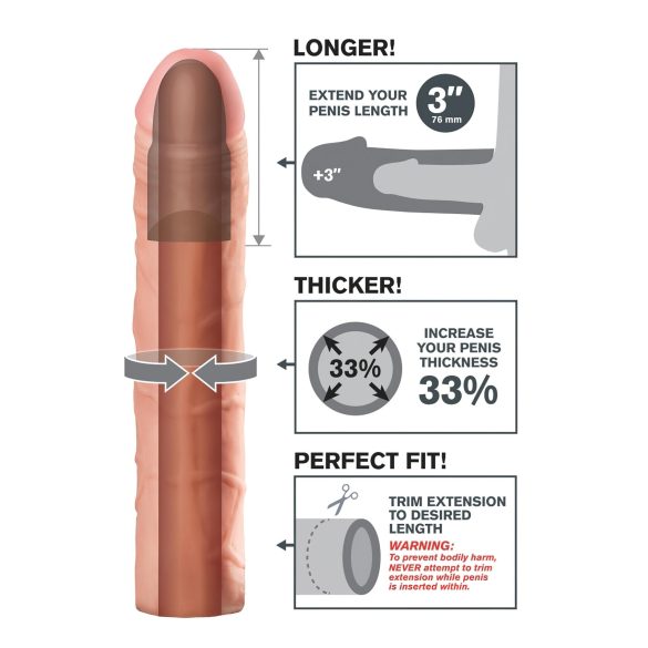 X-TENSION Perfect 3 - Natur Penis-Hülle (22,8 cm)