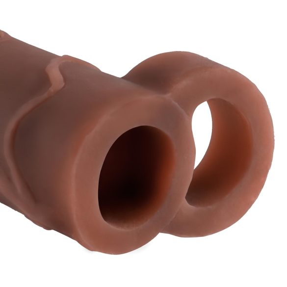 X-TENSION Perfect 2 - Penis-Cover mit Hodenring (19 cm) - dunkel natur