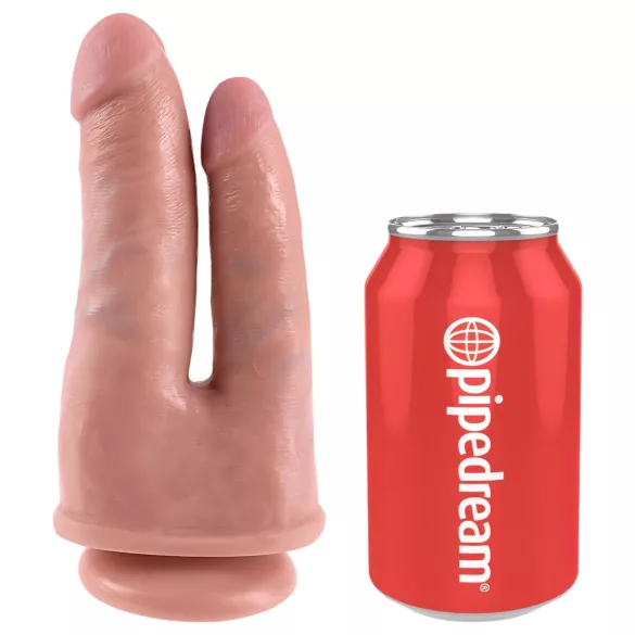 King Cock Double Penetrator - lebensechter Doppel-Dildo (natur)