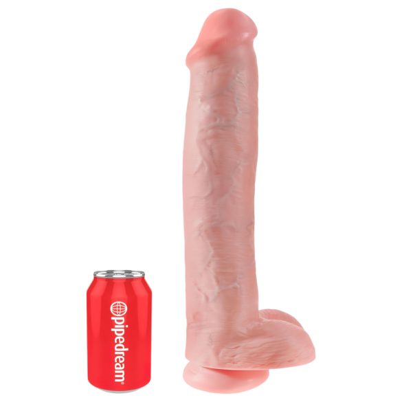 King Cock 15 - Saugfuß Beutel-Dildo (38cm) - naturfarben