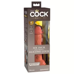   King Cock Elite 6 - Haftender, realistischer Dildo (15cm) - Dunkel