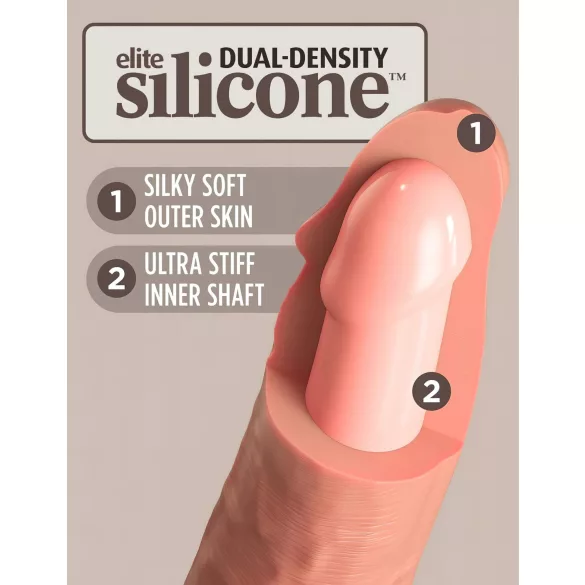 King Cock Elite 8 - realitätsnaher Dildo mit Saugnapf (20cm) - naturfarben