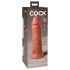 King Cock Elite 8 - Saugnapf Dildo (20cm) - dunkle Natur
