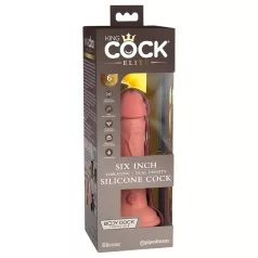 King Cock Elite 6 - Saugfuß-Vibrator (15cm) - natur