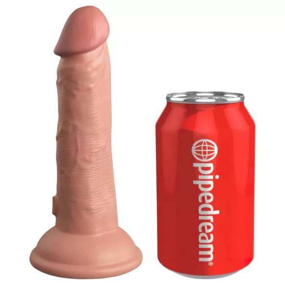 King Cock Elite 6 - Vibrator mit Saugnapf (15 cm) - naturfarben
