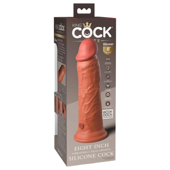 King Cock Elite 8 - Lebensechter Vibrator 20cm (dunkel natur)