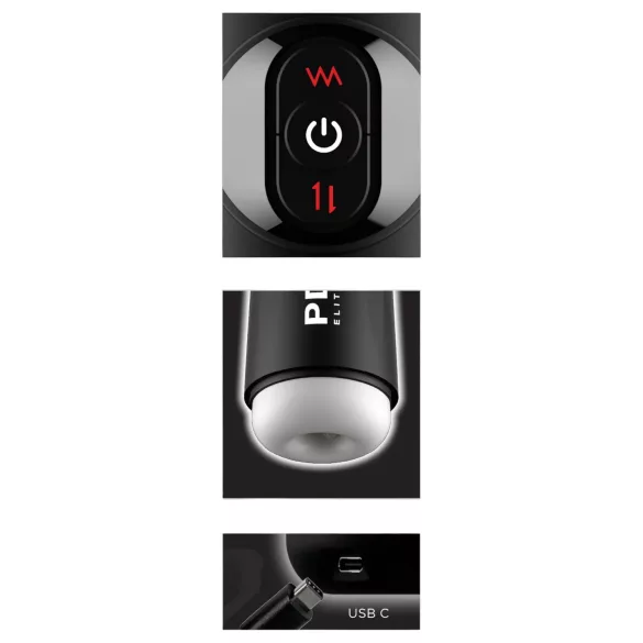 PDX Elite Moto Milker - Stoß-Vibrations-Masturbator (schwarz)