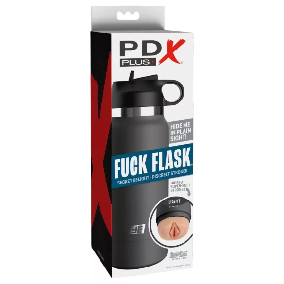 PDX - Fuck Flask Secret Delight - Kunstvagina in einer Trinkflasche (schwarz-natur)