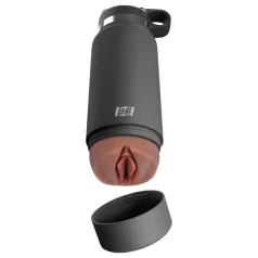   Fuck Flask Secret Delight - Kunstvagina in einer Trinkflasche (schwarz-braun)