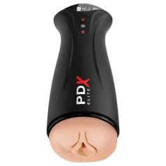 PDX Elite - Saugender, vibrierender Masturbator (schwarz)