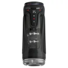   PDX Elite Moto-Bator Pro - perlender, beheizbarer Stoß-Masturbator (schwarz)
