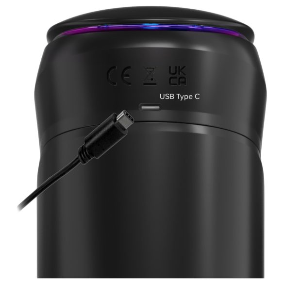 PDX Elite Moto-Bator Pro - Perlen, beheizbar, stoßender Masturbator (schwarz)