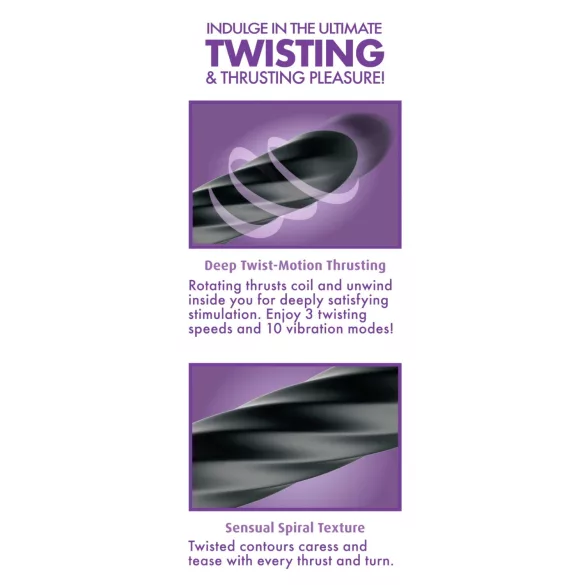 Anal Fantasy Twist Ecstasy - rotierender stoßender Analvibrator (schwarz)