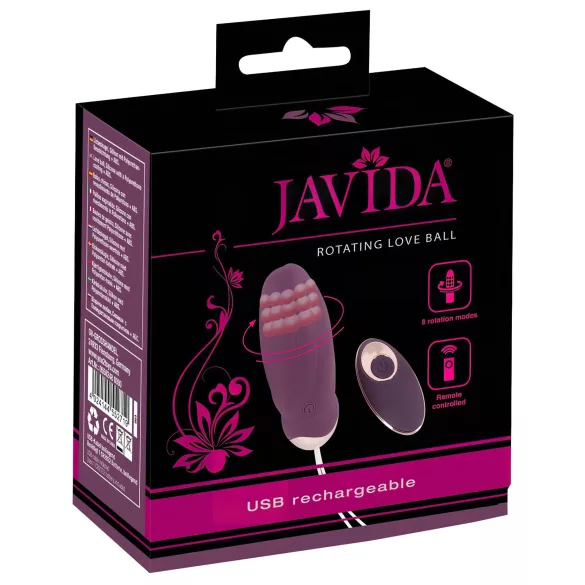 Javida - tragbares Funk-Vibro-Ei mit rotierenden Perlen (lila)