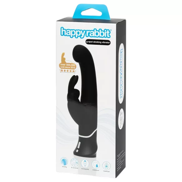 Happyrabbit G-Punkt - Wiederaufladbarer Vibrator mit Klitorisarm (Schwarz)