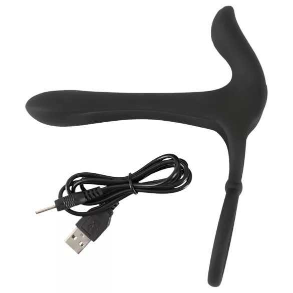 Black Velvets - Akku 2-in-1 Vibrator und Penisring (schwarz)